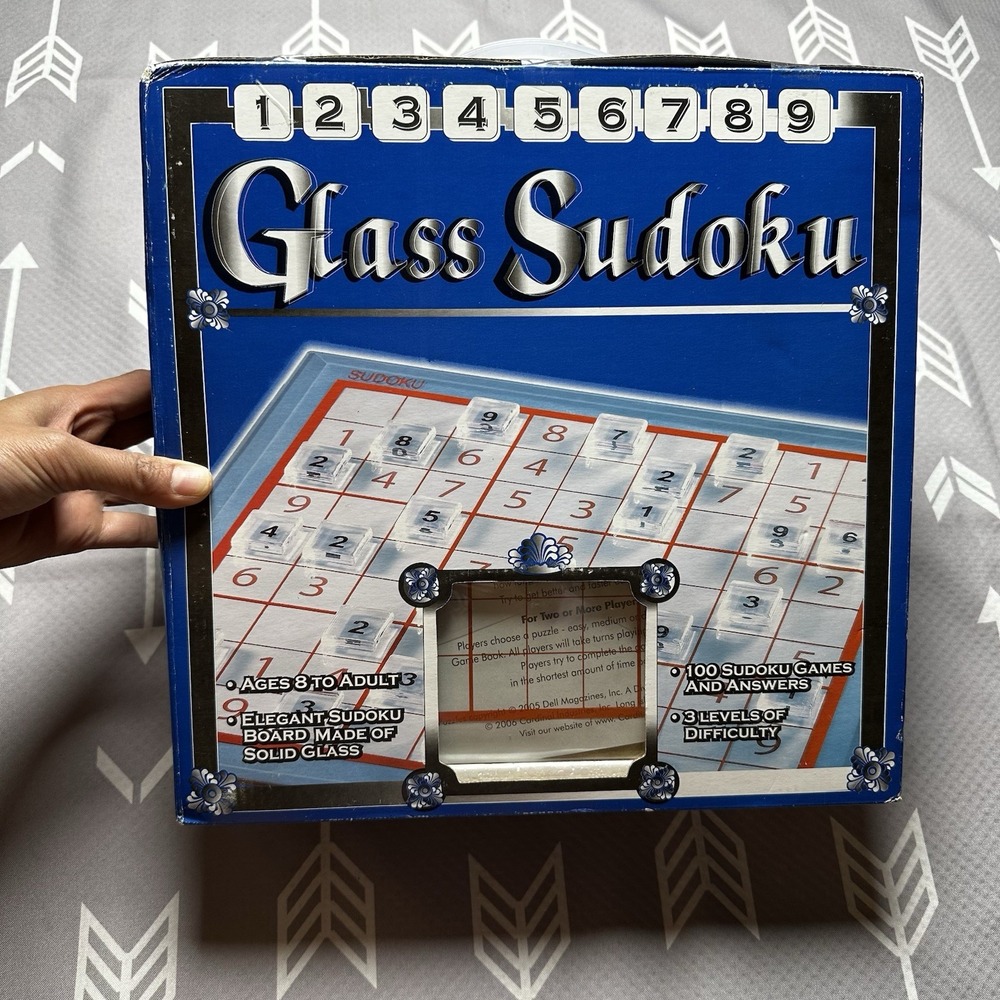 Cardinal Boardgame Glass Sudoku Box Good/VG+ 3 Levels Difficulty Ages‎ 8+